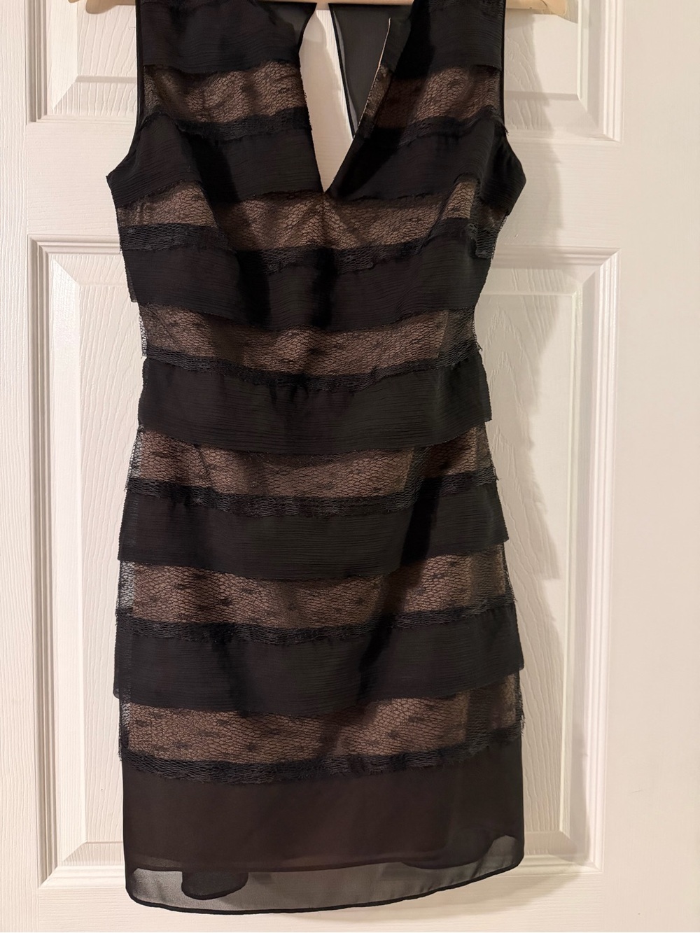 BCBGMaxAzria Nude Satin Lined Dress
